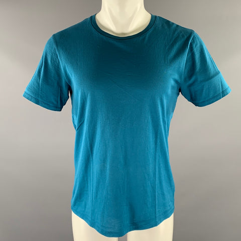 ACNE STUDIOS Size M Blue Teal Cotton Crew-Neck T-shirt