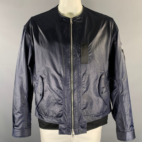 MEANSWHILE Size L Navy Black Polyester Cotton Nylon Reversible Jacket