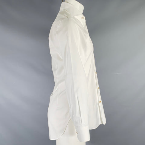 KITON Size S White Cotton Button Up Long Sleeve Shirt