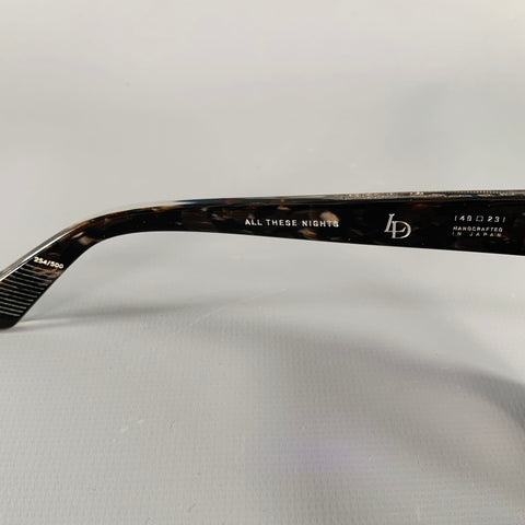 JACQUES MARIE MAGE -All These Nights- Black Cream Marbled Acetate Sunglasses