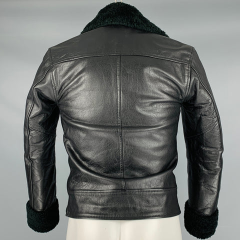 STRAIGHT TO HELL Size 36 Black Leather Motorcycle Jacket