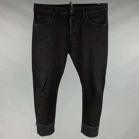 DSQUARED2 Size 34 Black Cotton Elastane Cropped Casual Pants