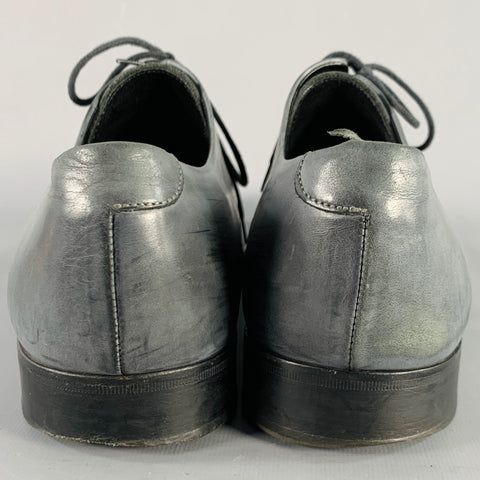 DOLCE & GABBANA Size 10.5 Grey Leather Derby Lace-Up Shoes