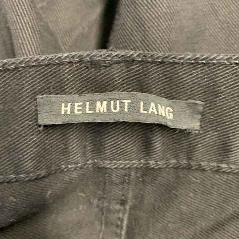 HELMUT LANG Size 38 Black Twill Cotton Distressed Jeans