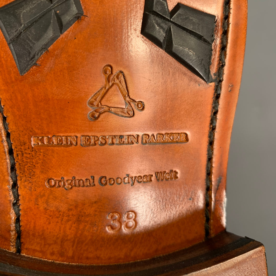 KLEIN EPSTEIN & PARKER Size 7 Brown Mixed Patterns Mixed Fabrics Ankle Boots