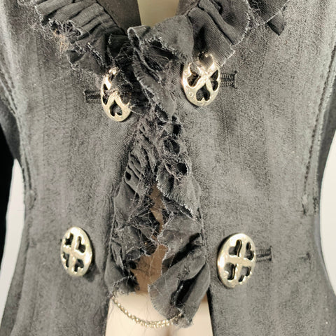 HIGH Size 8 Black Cotton Ruffled Tail Coat