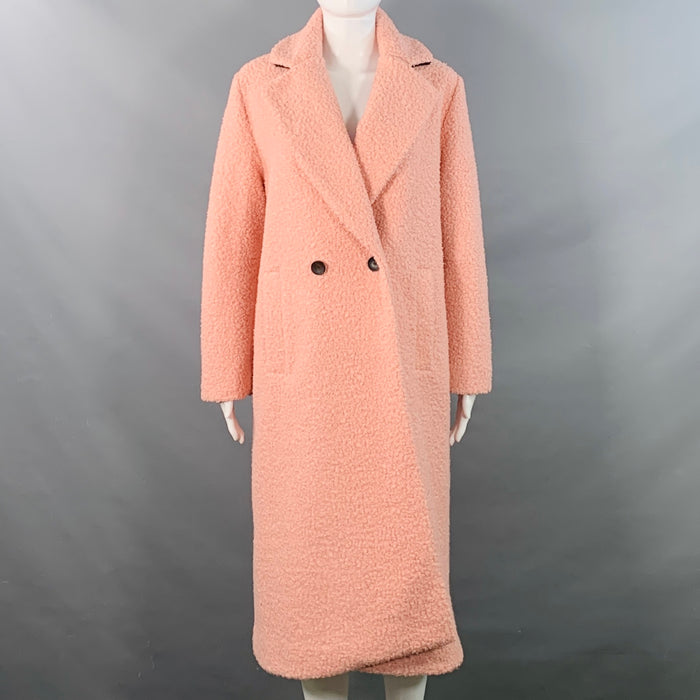 PS by PAUL SMITH Size S Pink Polyester Faux Shearling Double Breasted Teddy Coat
