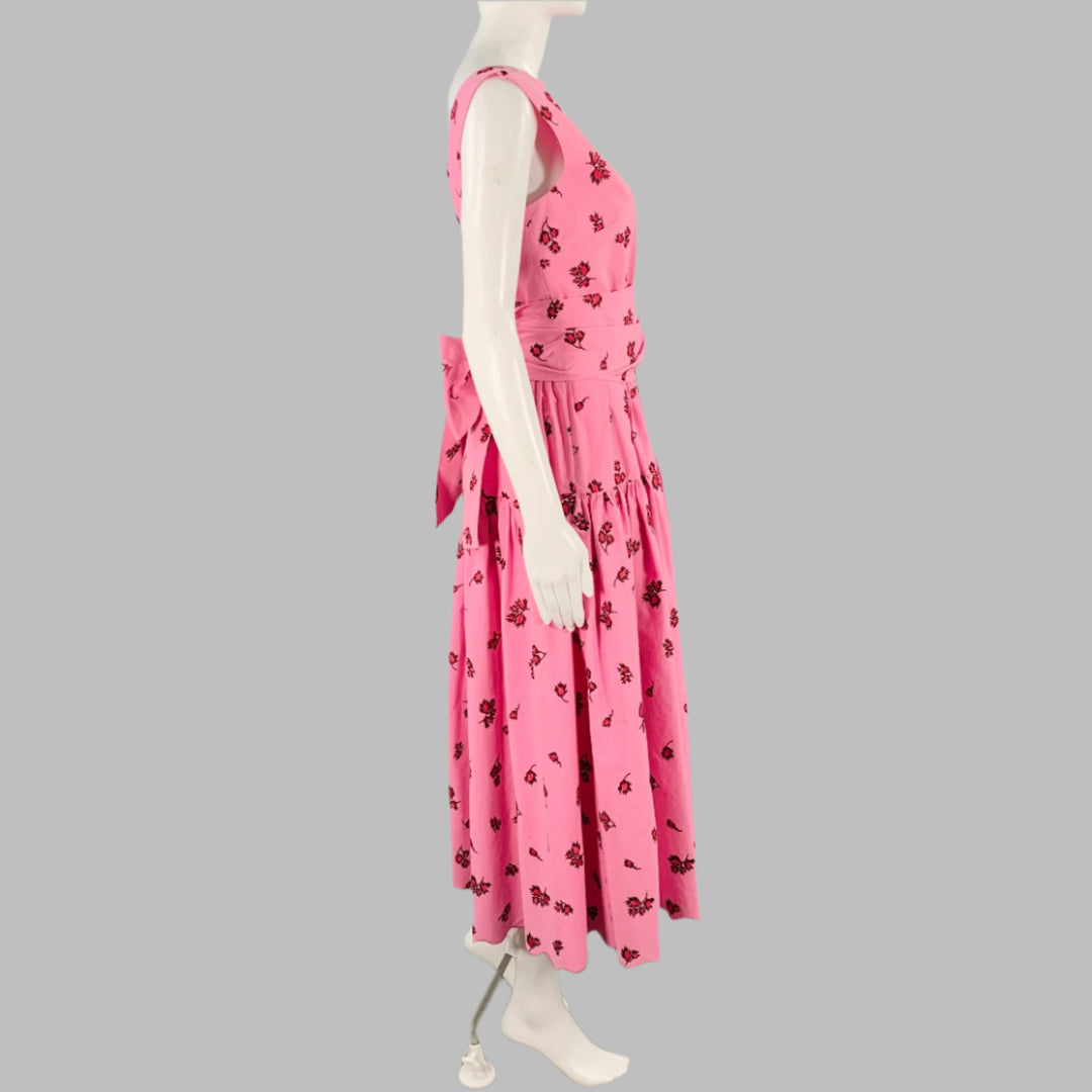 ERDEM Size 6 Pink Brown Cotton Blend Embroidered Sleeveless Long Dress –  Sui Generis Designer Consignment