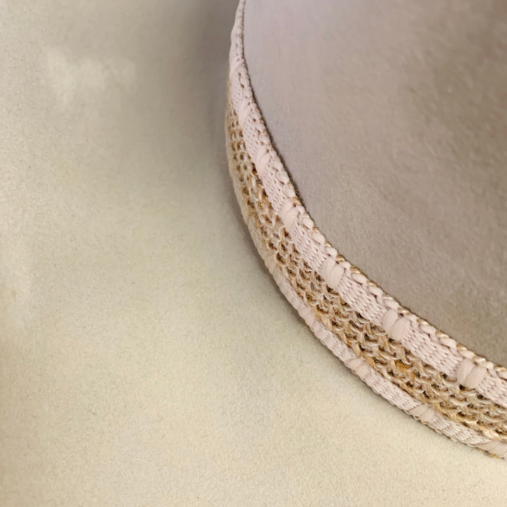 STETSON Size 7 3/8 Beige Stone Felt Cowboy Hat