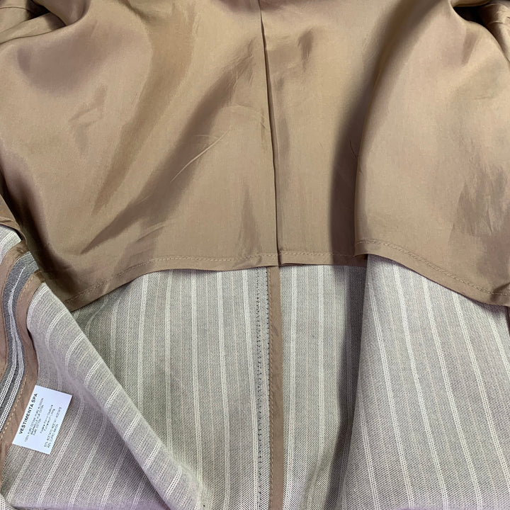 VESTIMENTA Size 42 Taupe White Stripe Cotton Notch Lapel Sport Coat