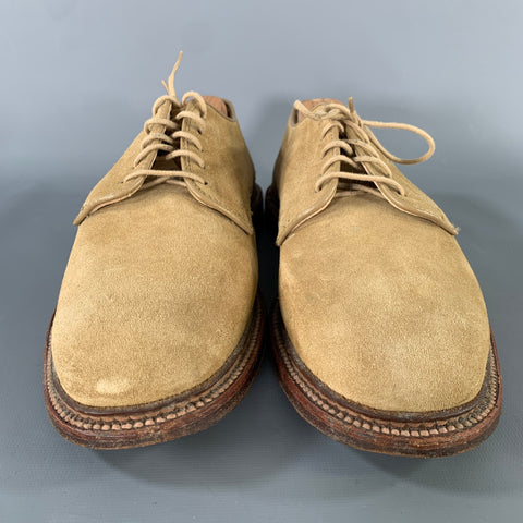 ALDEN Size 8.5 Tan Suede Derby Lace Up Shoes