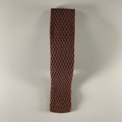 BRIONI Brown Knitted Silk Tie