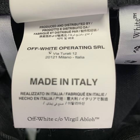 OFF-WHITE Size 31 Black Washed Cotton Elastic Waistband Jeans