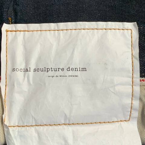 VISVIM Size 36 Indigo Contrast Stitch Selvedge Mud Overdyed Denim Button Fly Jeans