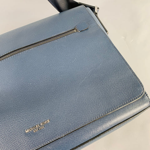 MICHAEL KORS Navy Saffiano Leather Messenger Bag