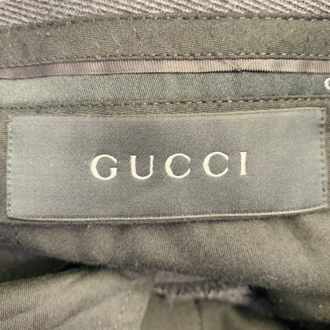 GUCCI Size 34 Grey Twill Wool Tapered Button Fly Dress Pants