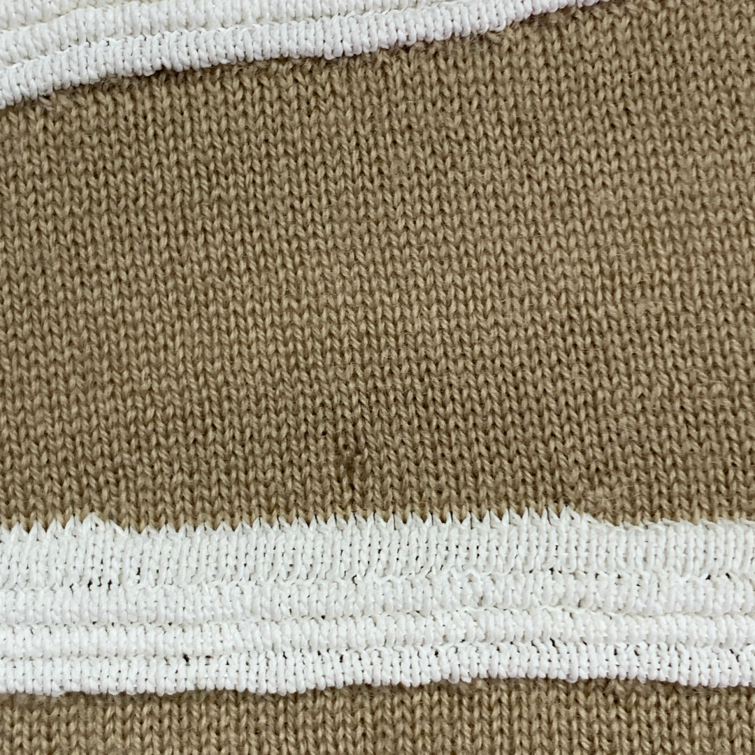 GIORGIO ARMANI Size S Beige White Merino Wool Blend Textured Stripe Sleeveless Casual Top