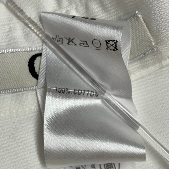 CHLOE Size 6 White Cotton Ribbed Long Sleeve Blouse