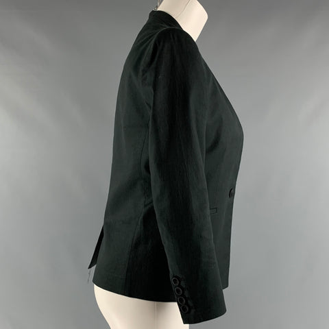 HELMUT LANG Taille 2 Veste à simple boutonnage en coton mélangé gris