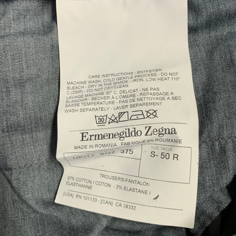 ERMENEGILDO ZEGNA Size 34 Charcoal Grey Cotton Blend Casual Pants