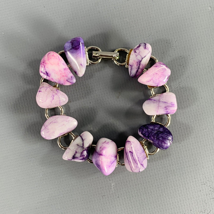 VINTAGE Purple Silver Dyed Stones Bracelet