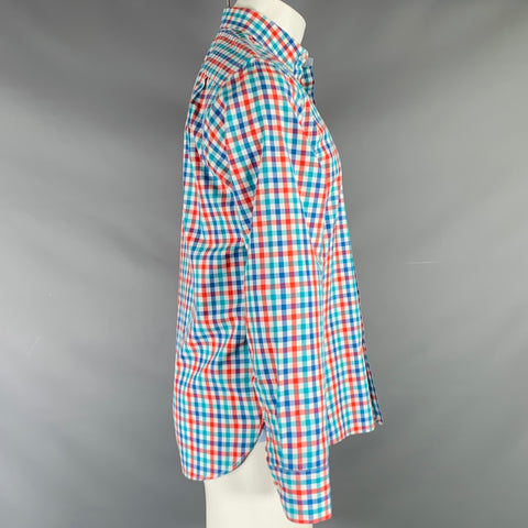 BONOBOS Size M Multi Color Checkered Cotton One Pocket Long Sleeve Shirt
