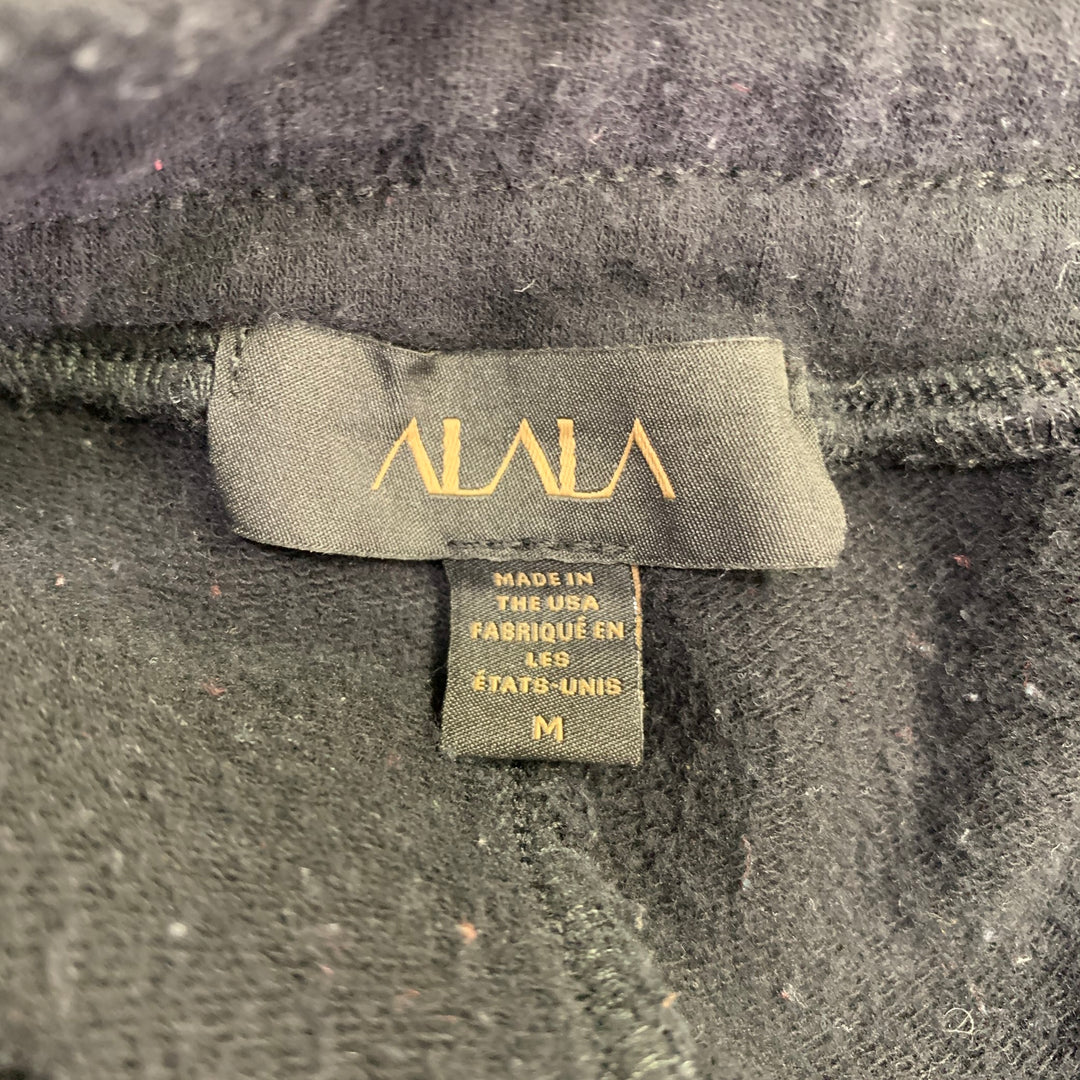 ALAIA Size M Black Cotton Blend Wide Leg Casual Crop Pants