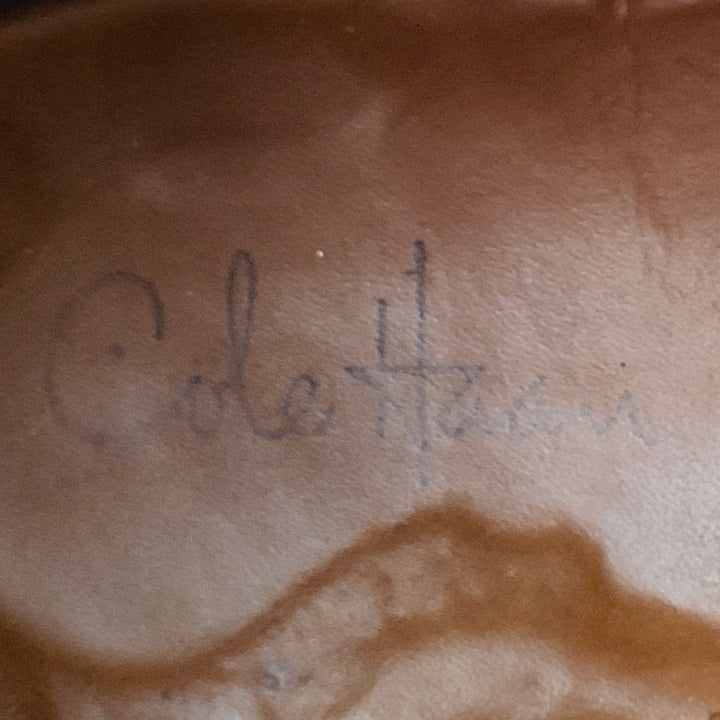 COLE HAAN Size 9 Brown Perforated Suede Chelsea Boots