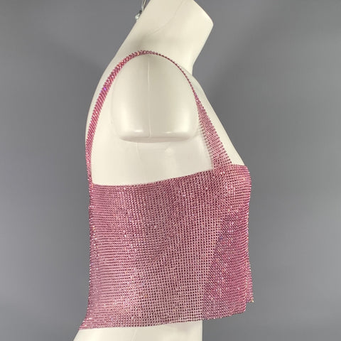 NO BRAND Size M Pink Cropped Casual Top