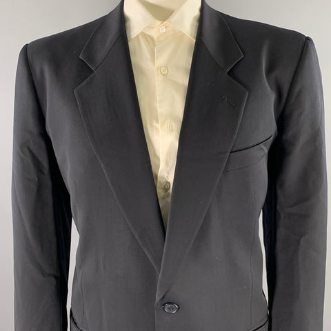 GIORGIO ARMANI Chest Size 46 Navy Wool Notch Lapel Sport Coat