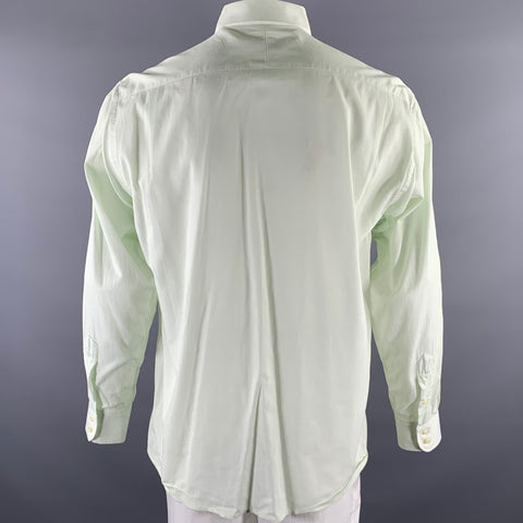 BURBERRY Size XL Green Mint Stripe Cotton Pointed Collar Long Sleeve Shirt