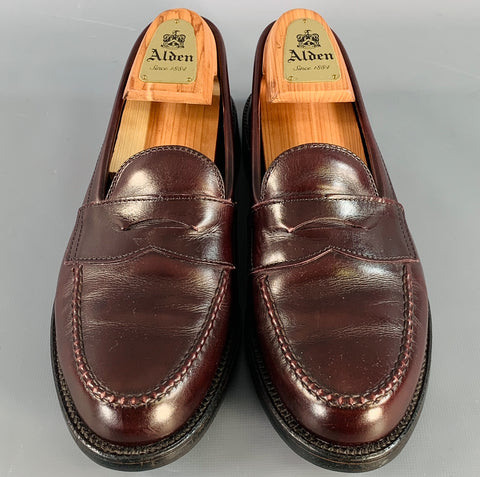ALDEN Taille 6.5 Mocassins Penny en cuir marron
