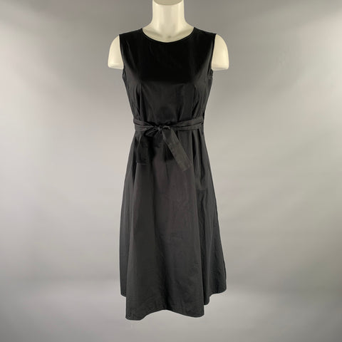 JIL SANDER Size 2 Black Cotton IW405708 Open back Knee-Length Dress