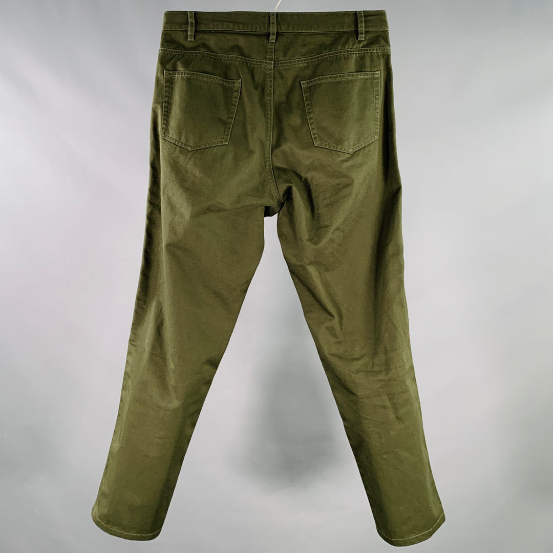 A.P.C. Size 30 Green Cotton Baggy Five Pockets Jeans