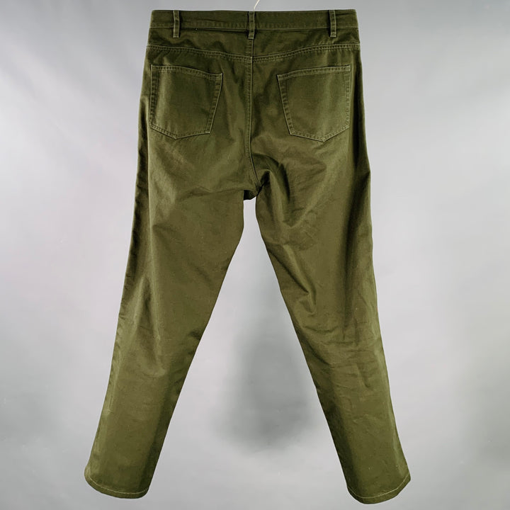 A.P.C. Size 30 Green Cotton Baggy Five Pockets Jeans