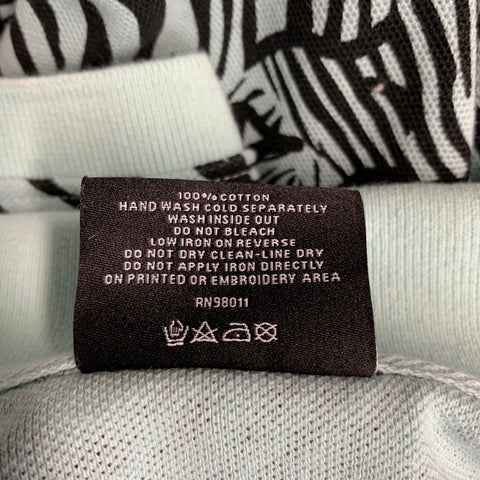 ICECREAM Size M Green Black Tiger Print Cotton Buttoned Polo