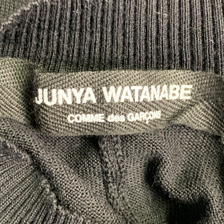 JUNYA WATANABE 2011 Size M Black Wool Long Placket Midi Dress