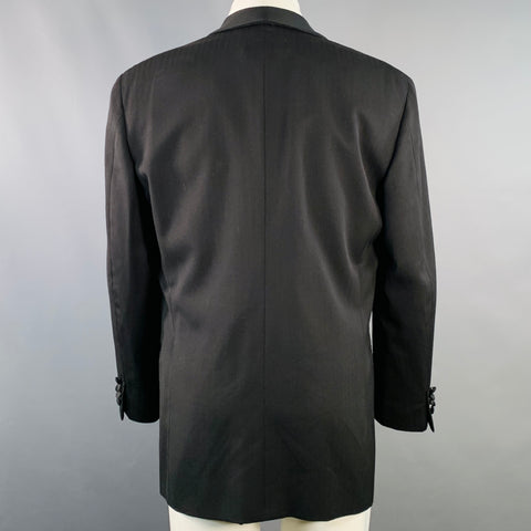 SAMUELSOHN Size 40 Black Wool Shawl Collar Double Breasted Tuxedo