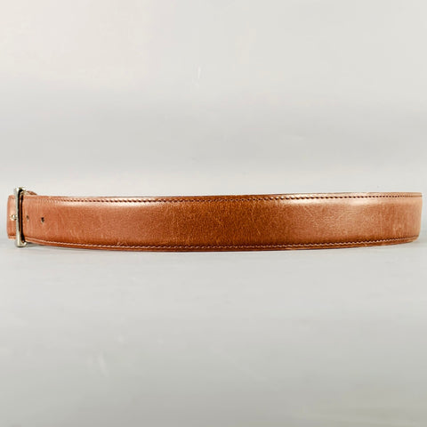 VINTAGE Size 34 Brown Leather Belt