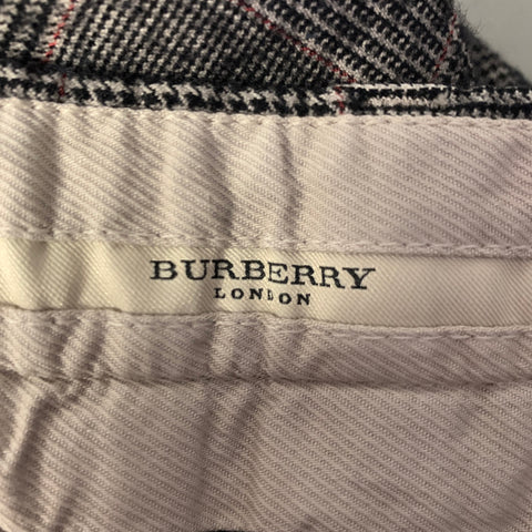 BURBERRY Size 30 Black Beige Red Glen Check Wool Blend Dress Pants