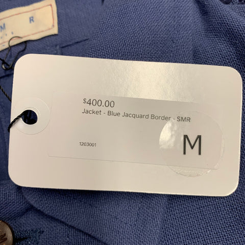S M R DAYS Size M Blue Jacquard Border Cotton Jacket