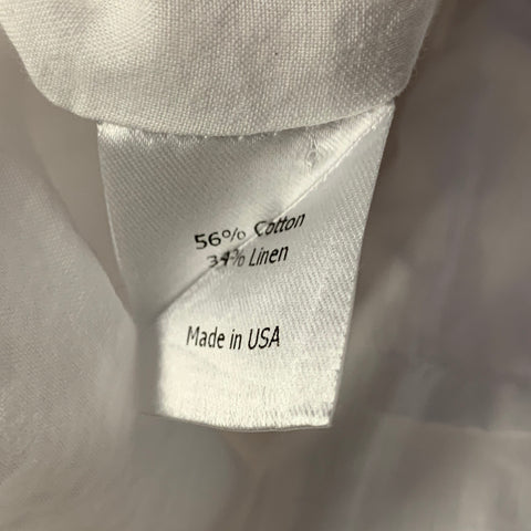LA LIGNE Size XS White Cotton Linen Drawstring Midi Dress