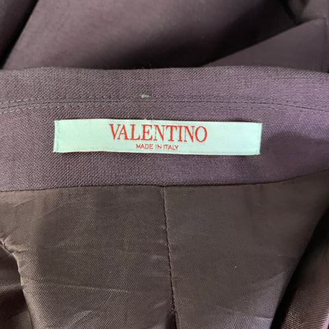 VALENTINO Chest Size 42 Burgundy Solid Mohair Blend Double Breasted 34 32 Suit