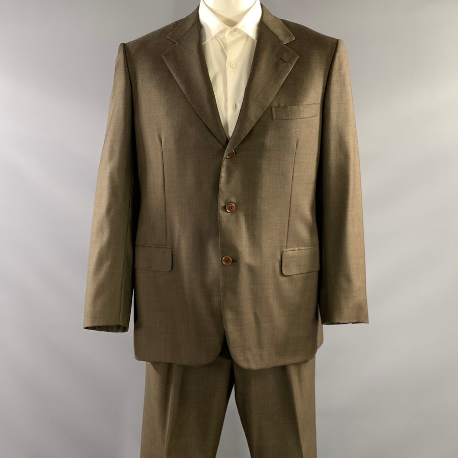 BRIONI Chest Size 46 Brown Wool Notch Lapel 39 30 Suit