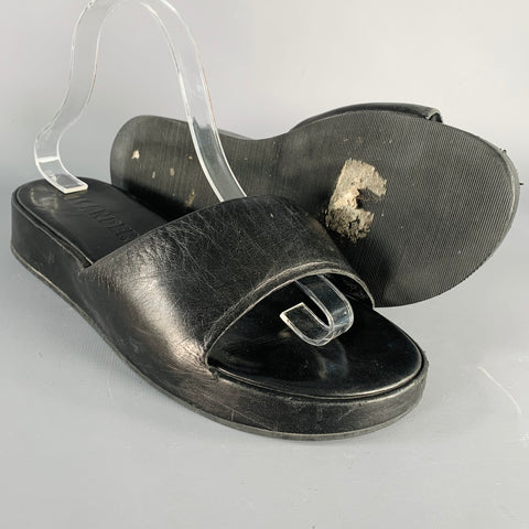 JIL SANDER Sandales à plateforme en cuir noir Taille 9.5
