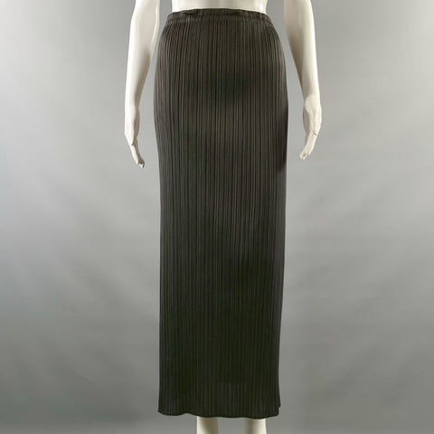 PLEATS PLEASE by ISSEY MIYAKE Size M Grey Polyester Pleated Pencil Skirt