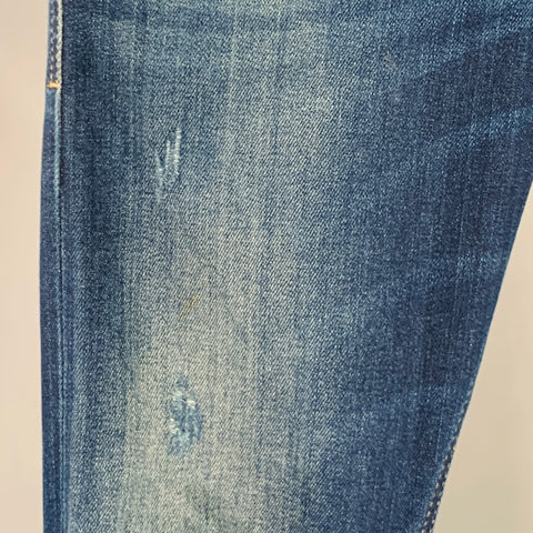 DIESEL Size 26 Tepphar Blue Distressed Cotton Blend Tapered Slim Jeans