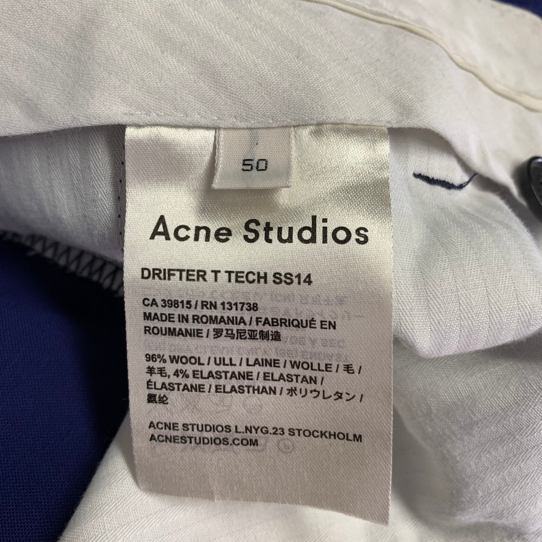 ACNE STUDIOS Size 36 Blue Wool Blend Notch Lapel Suit