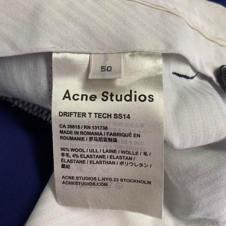 ACNE STUDIOS Size 36 Blue Wool Blend Notch Lapel Suit