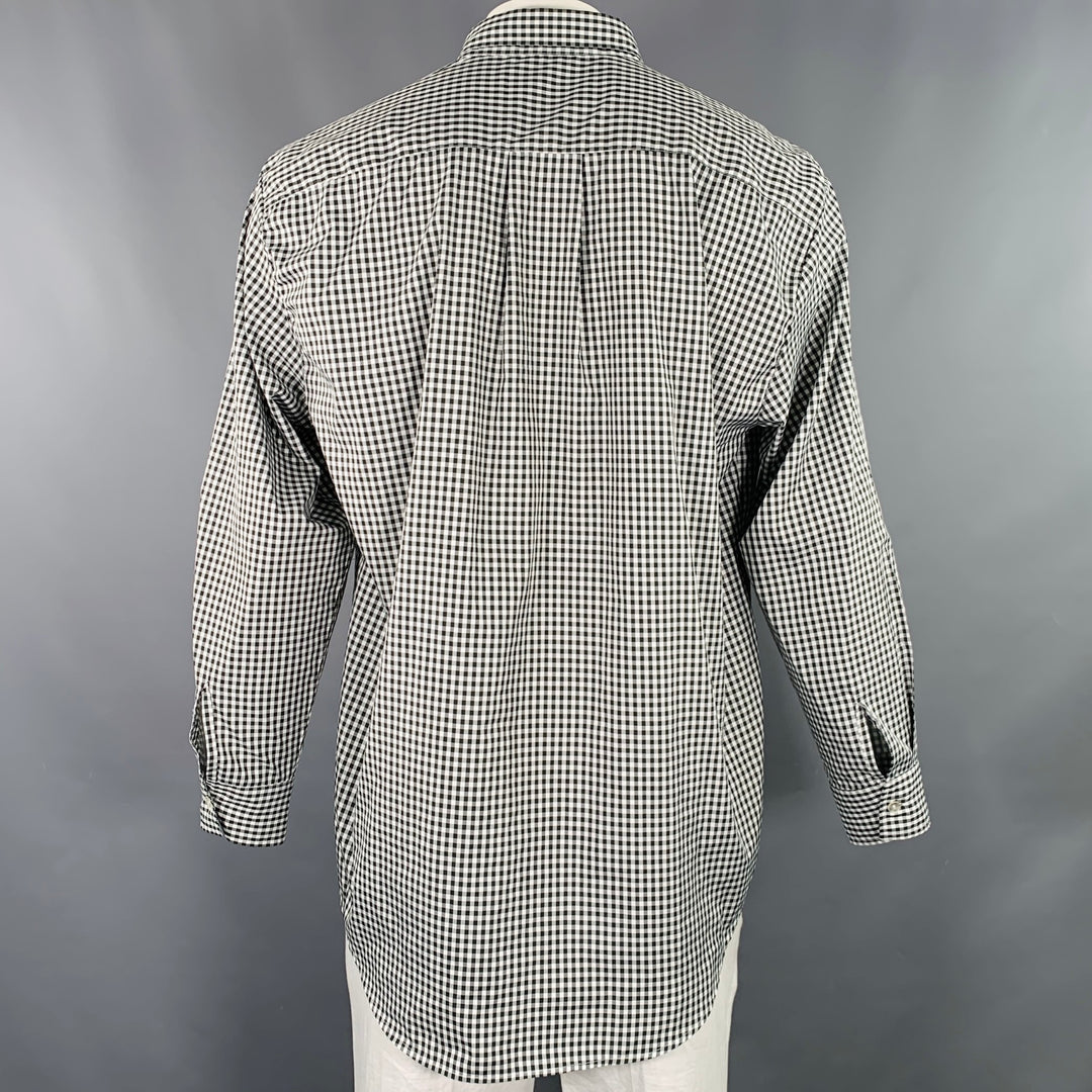 OUR LEGACY Size 44 Black White Gingham Polyester One Pocket Long Sleeve Shirt